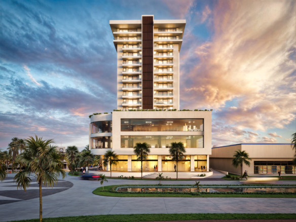 Fachada de proyecto cuore en preventa venta cancún