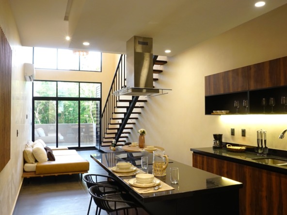 VISTA COCINA SALA Y COMEDOR