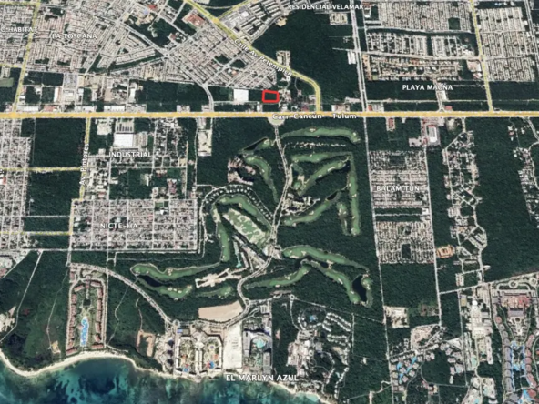 VISTA AÉREA TERRENO EN VENTA EN PLAYA DEL CARMEN 1