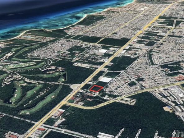 VISTA AÉREA TERRENO EN VENTA EN PLAYA DEL CARMEN 3