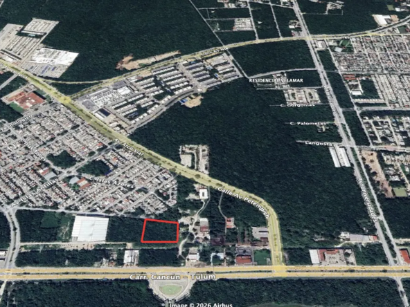 VISTA AÉREA TERRENO EN VENTA EN PLAYA DEL CARMEN 4